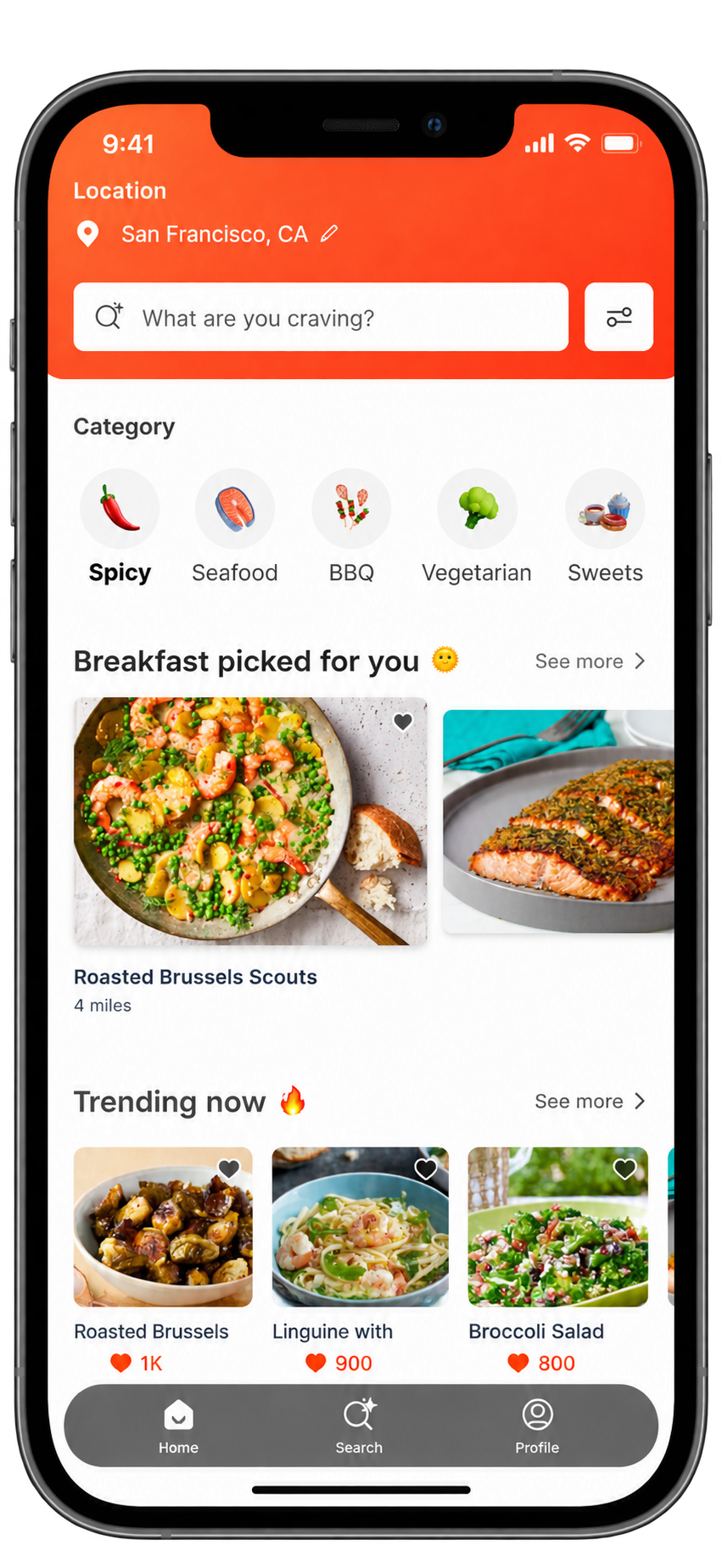 ChowWow explore dishes screen preview